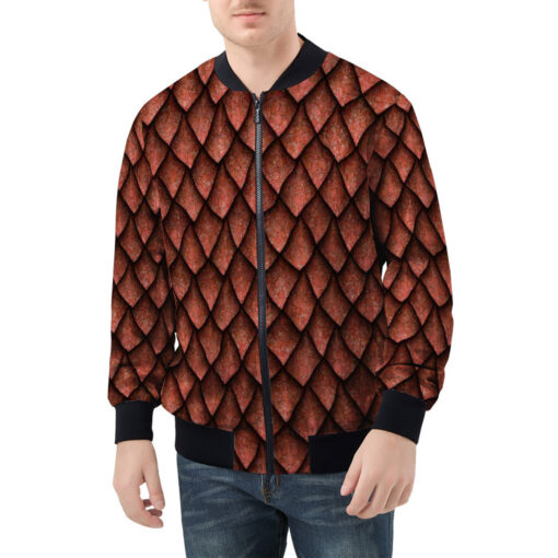 Red Dragon Scales Men's Bomber Jacket - Image 3