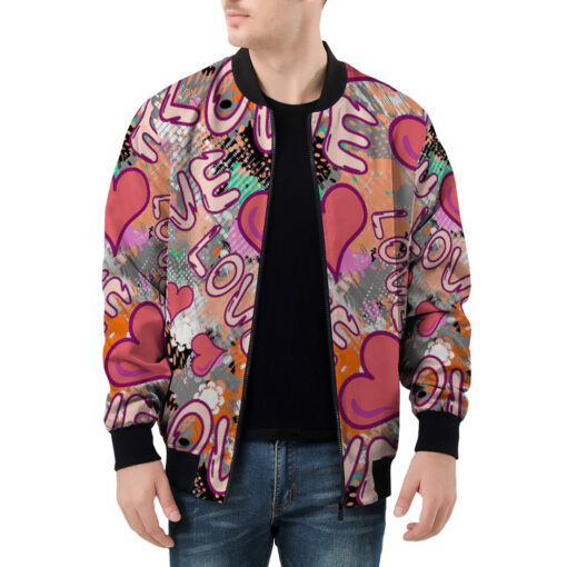 Grunge Love Graffiti Men's Bomber Jacket