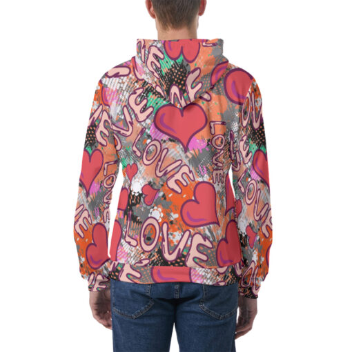 Grunge Love Graffiti Men's Hoodie - Image 4