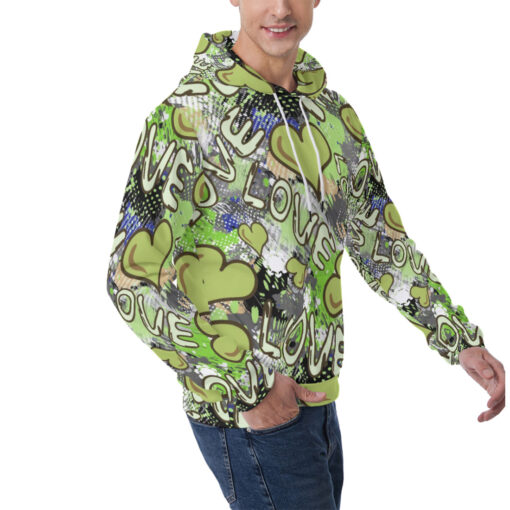 Grunge Love Graffiti Men's Hoodie - Image 2