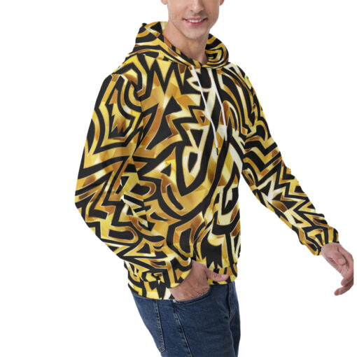 Gold Tribal Art Men's Hoodie - Image 2