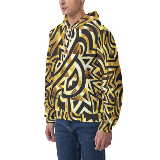 Gold Tribal Art Men's Hoodie - Image 3