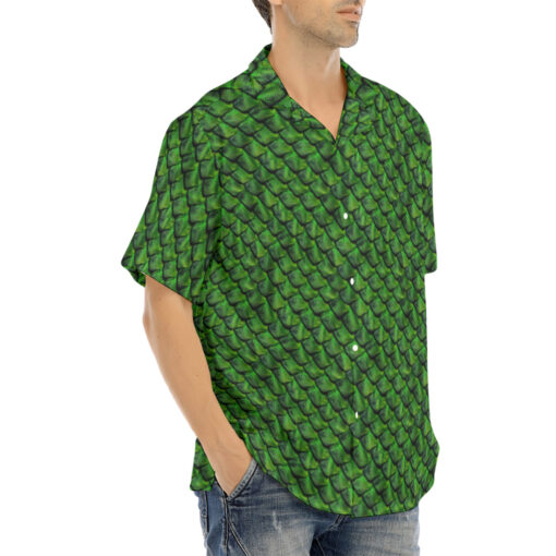 Green Reptile Scales Hawaiian Shirt - Image 2