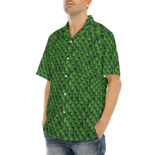 Green Reptile Scales Hawaiian Shirt - Image 3