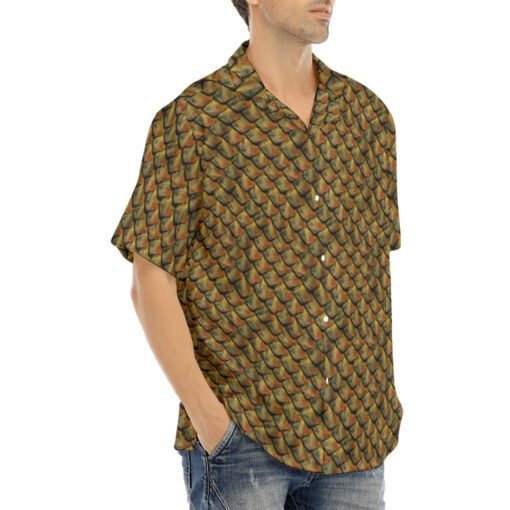 Brown Reptile Scales Hawaiian Shirt - Image 2