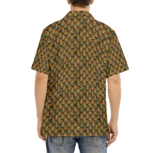 Brown Reptile Scales Hawaiian Shirt - Image 4