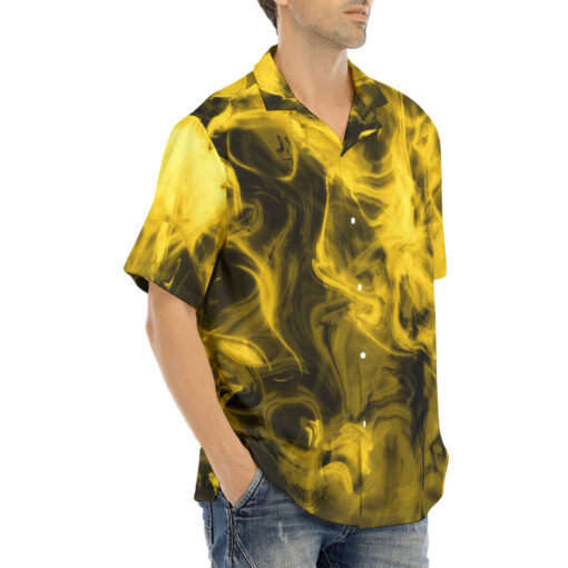 Yellow Neon Smoke Hawaiian Shirt - Image 2