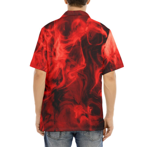 Red Neon Smoke Hawaiian Shirt - Image 4