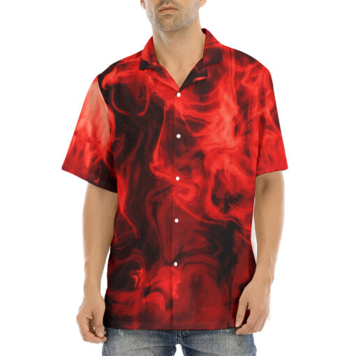 Red Neon Smoke Hawaiian Shirt