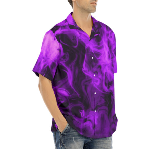 Violet Neon Smoke Hawaiian Shirt - Image 2