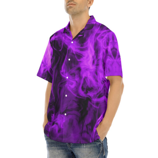 Violet Neon Smoke Hawaiian Shirt - Image 3