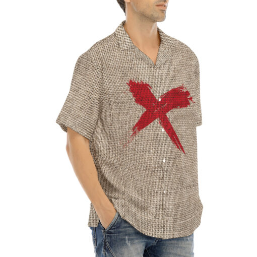 Bloody Cross Burlap Hawaiian Shirt - Image 2