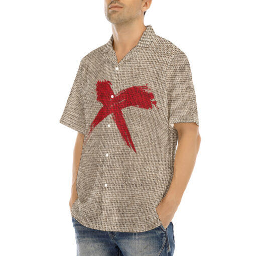 Bloody Cross Burlap Hawaiian Shirt - Image 3