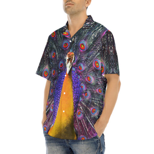 Peacock Plumage Hawaiian Shirt - Image 3