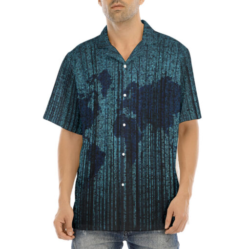 Digital World Map Hawaiian Shirt