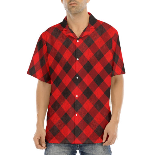 Red Checkered Hawaiian Shirt