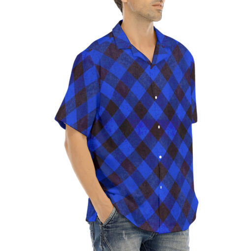 Blue Checkered Hawaiian Shirt - Image 2