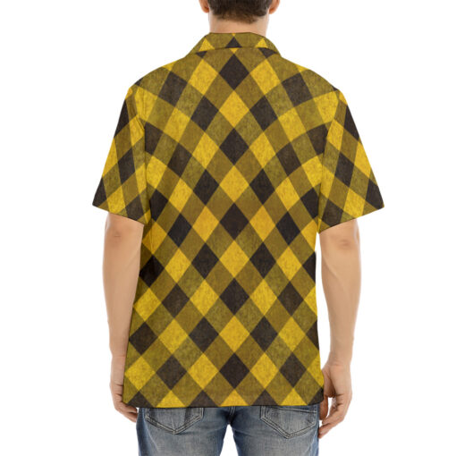 Yellow Checkered Hawaiian Shirt - Image 4