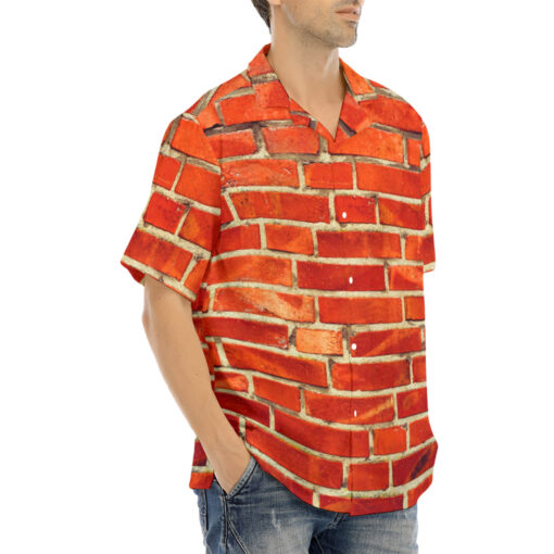 Red Bricks Wall Hawaiian Shirt - Image 2