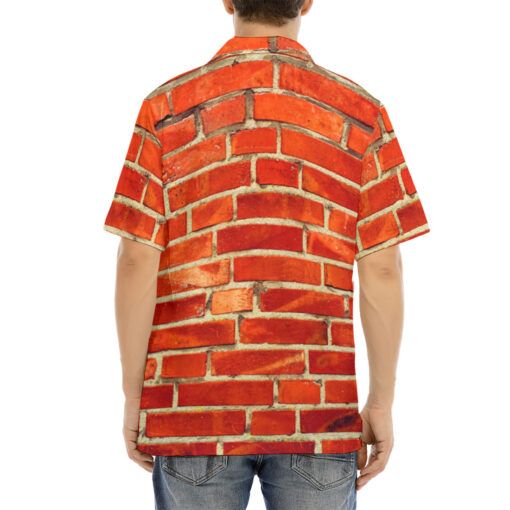 Red Bricks Wall Hawaiian Shirt - Image 4