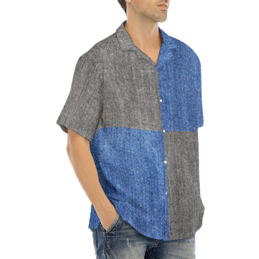 Denim Patchwork Hawaiian Shirt - Image 2