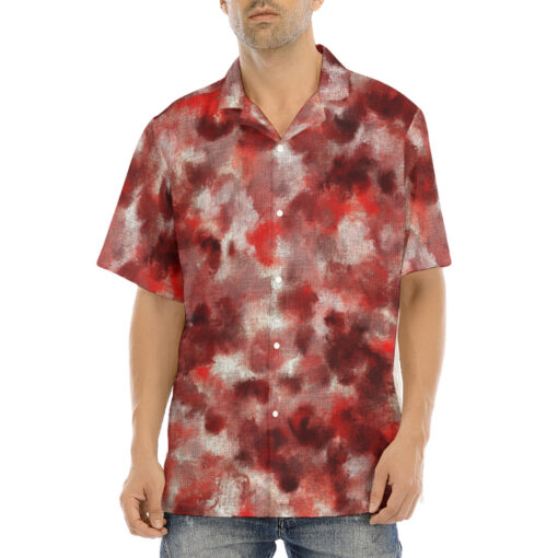 Red Canvas Camouflage Hawaiian Shirt