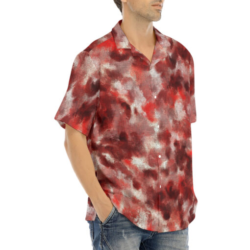 Red Canvas Camouflage Hawaiian Shirt - Image 2