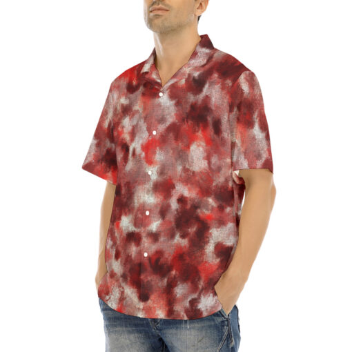 Red Canvas Camouflage Hawaiian Shirt - Image 3