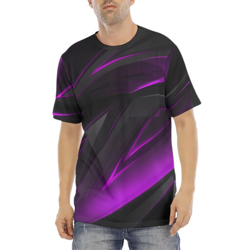 Purple Geometric Stripes Men's T-Shirt