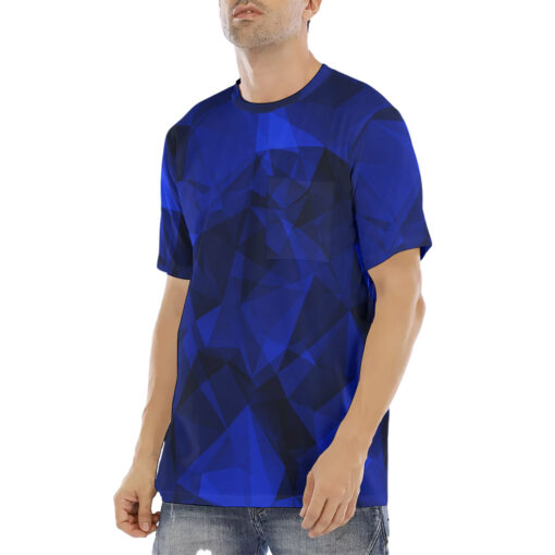 Blue Polygons Men's T-Shirt - Image 2