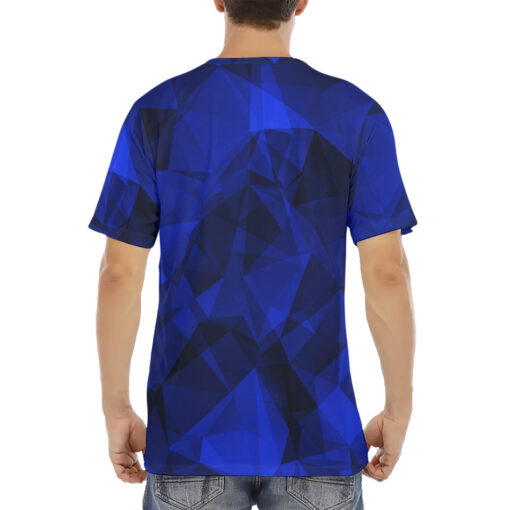 Blue Polygons Men's T-Shirt - Image 4