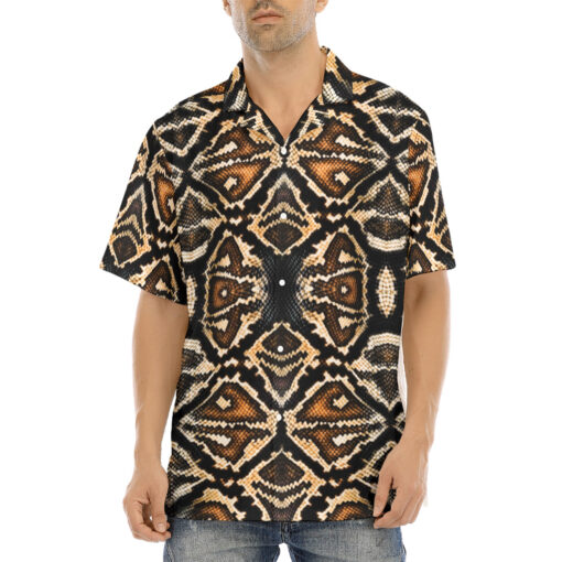 Brown Snake Skin Ornament Hawaiian Shirt