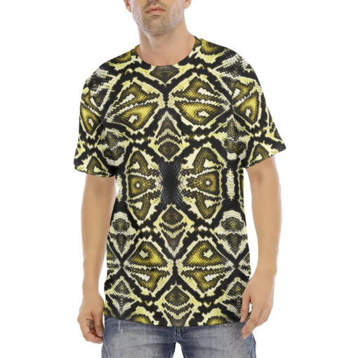 Yellow Snake Skin Ornament Men's T-Shirt