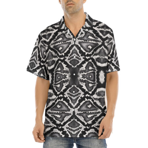 Gray Snake Skin Ornament Hawaiian Shirt