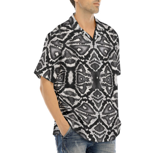 Gray Snake Skin Ornament Hawaiian Shirt - Image 2