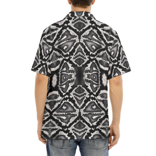 Gray Snake Skin Ornament Hawaiian Shirt - Image 4