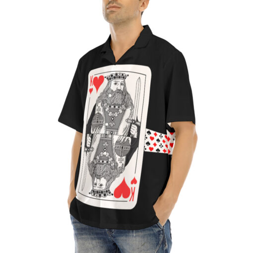 King of Hearts Playing Cards Hawaiian Shirt - Image 3