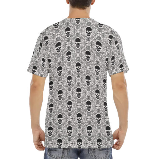 Skulls Lace Pattern Men's T-Shirt - Image 4