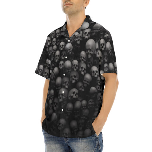 Skulls Background Hawaiian Shirt - Image 3