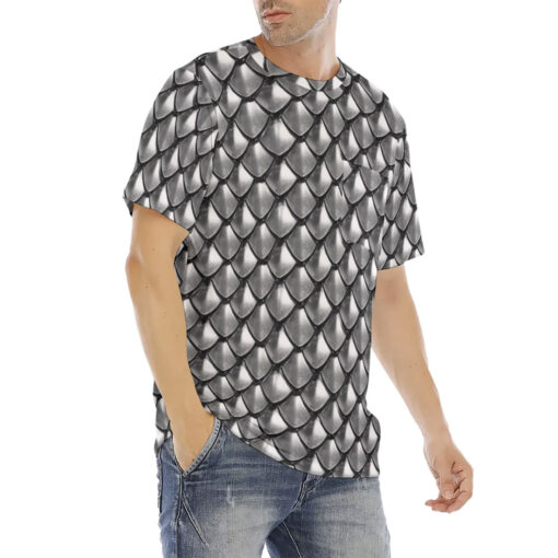 Silver Armor Scales Men's T-Shirt - Image 3