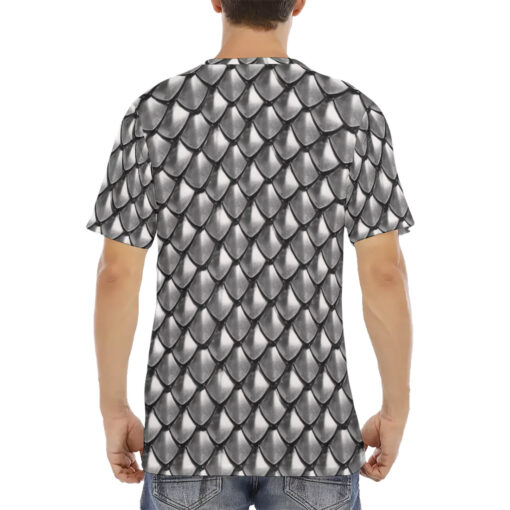 Silver Armor Scales Men's T-Shirt - Image 4