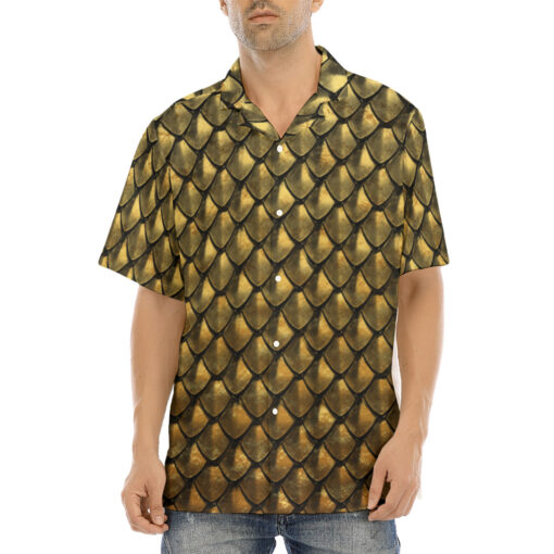 Gold Armor Scales Hawaiian Shirt