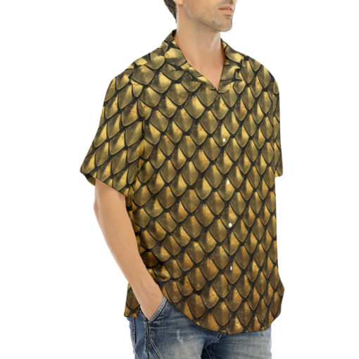 Gold Armor Scales Hawaiian Shirt - Image 2