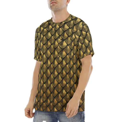 Gold Armor Scales Men's T-Shirt - Image 2