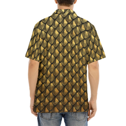 Gold Armor Scales Hawaiian Shirt - Image 4