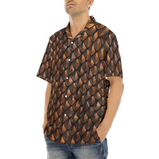 Rusty Armor Scales Hawaiian Shirt - Image 3