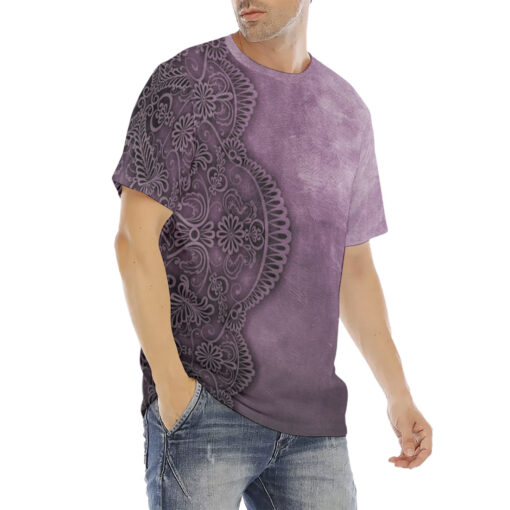 Violet Lace Ornament Men's T-Shirt - Image 3