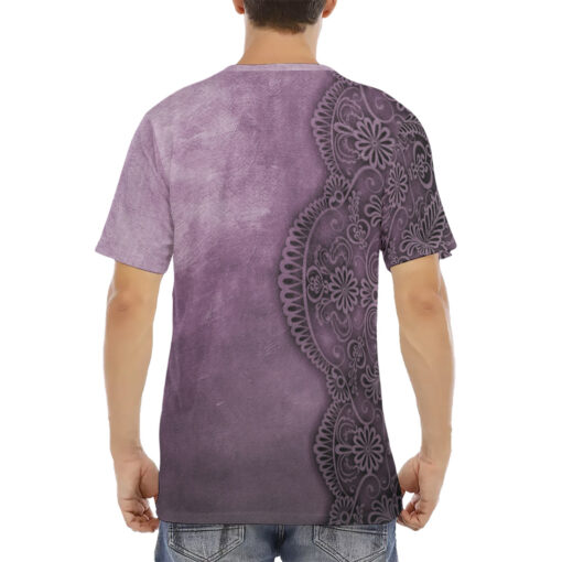 Violet Lace Ornament Men's T-Shirt - Image 4