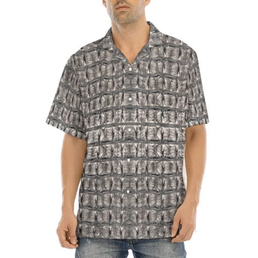 Gray Alligator Hawaiian Shirt