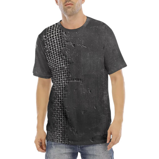 Metal Grid Cracks Scratches Men's T-Shirt